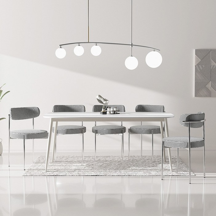 루비 포세린 세라믹 식탁세트 1800 타원 식탁의자6개, 일반의자 4, 1800식탁빈크림그레이4개