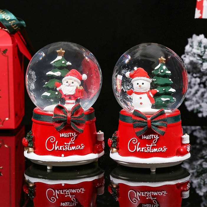 다크 크리스마스 유리볼 산타 눈사람 음악내장