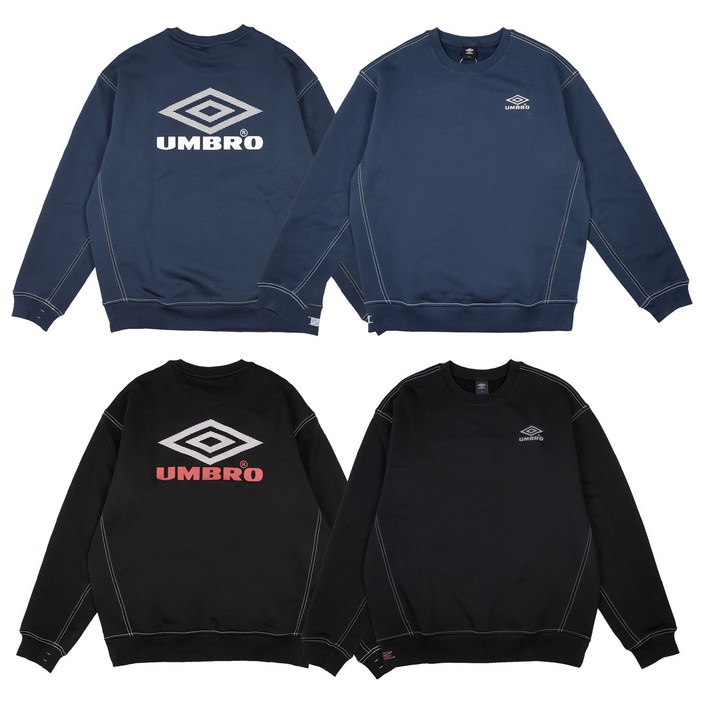 백화점 정품 엄브로 25FW 신상 빈티지 스타일 흡한속건 기능성 타슬란 맨투맨 티셔츠 2종 택1  스포츠양말