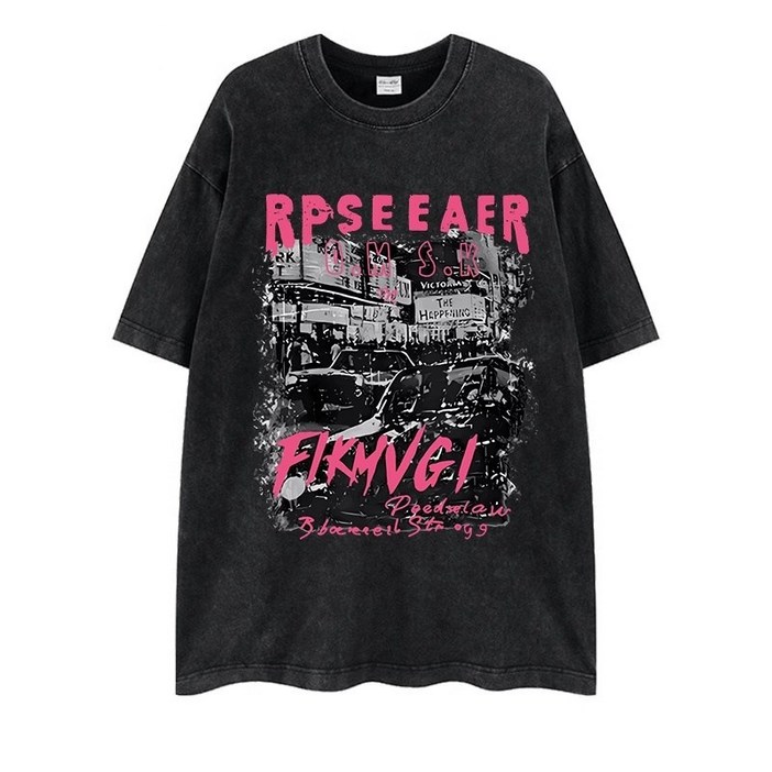 아이니 여성 오버핏 피그먼트 반팔티 빅사이즈까지