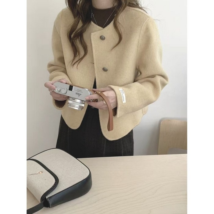 고퀄리티 가을 겨울 루즈핏 핸드메이드 파스텔 울 숏자켓 코트 데일리 하객 데이트룩