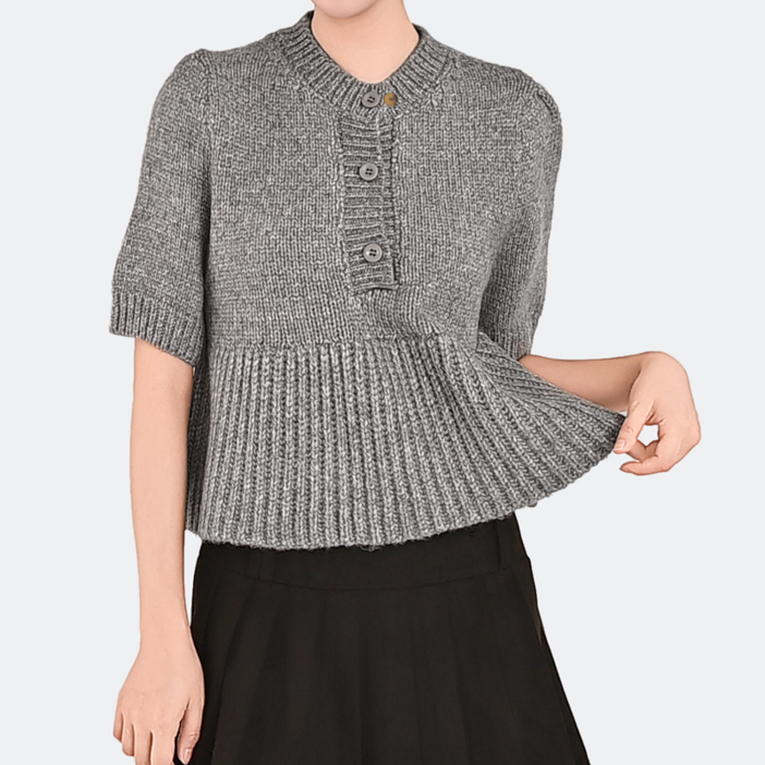 클레이스 프린세스 퍼프소매 A라인 반팔니트