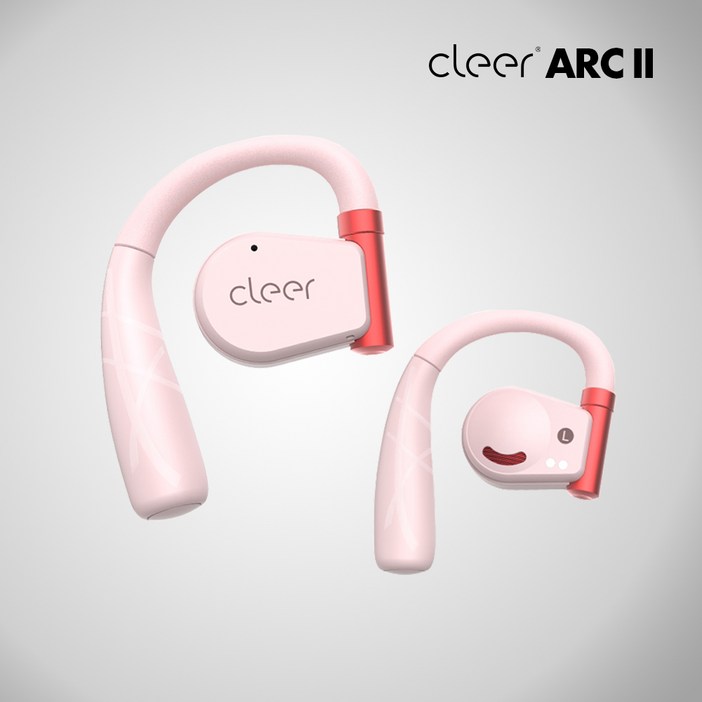 클리어 아크2 오픈형 블루투스이어폰 ARC2 귀걸이형 스포츠 무선 이어폰 운동 스냅드래곤, 스포츠 에디션 핑크