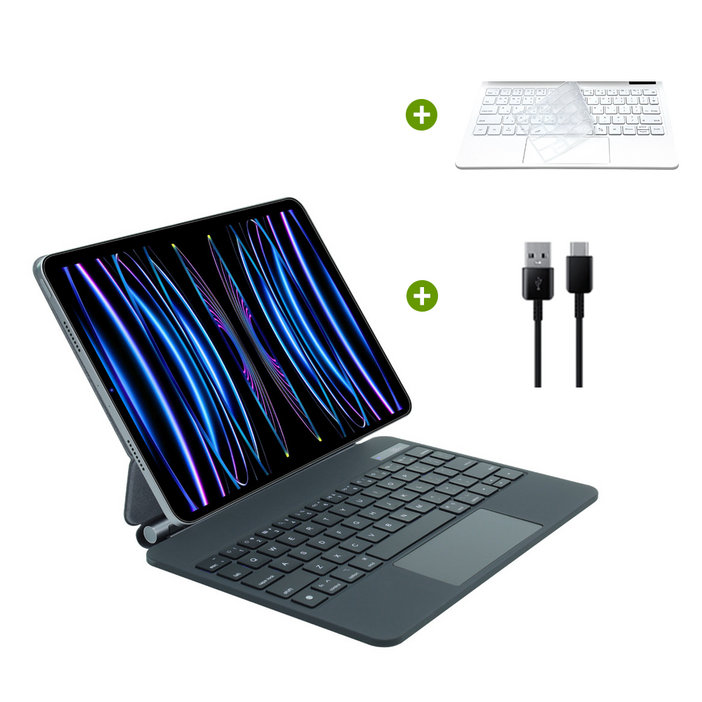 삼성 갤럭시탭 S9 FE 플러스 12.4인치 매직 블루투스 키보드 케이스 S9 S8 S7 S7FE 공용 한국어, 화이트
