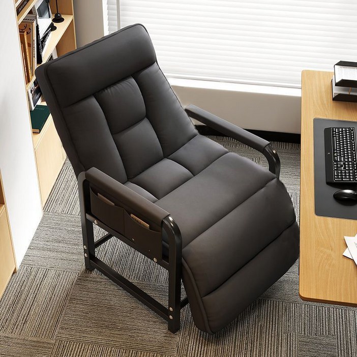 FONOW 리클라이너쇼파 편한 1인 접이식 가죽 소파 사무용 점심 휴식 야간 휴식 접이식 소파, 다크그레이
