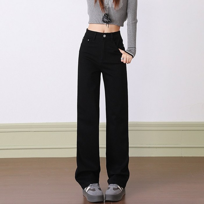 3기장 스판데님 스트레이트진 일자 여성 청바지 키작녀 토보샵