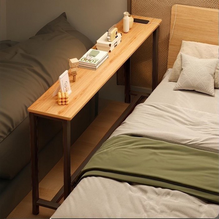 코지올 침대 거실 소파 뒤 좁은공간 긴 사이드 테이블 협탁 틈새 미니 선반, 블랙