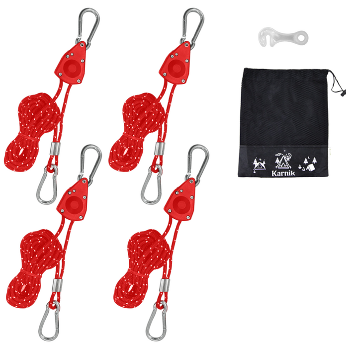 카르닉 로프라쳇4P 스트링4P 야광라인훅4P 세트 텐트타프 스토퍼