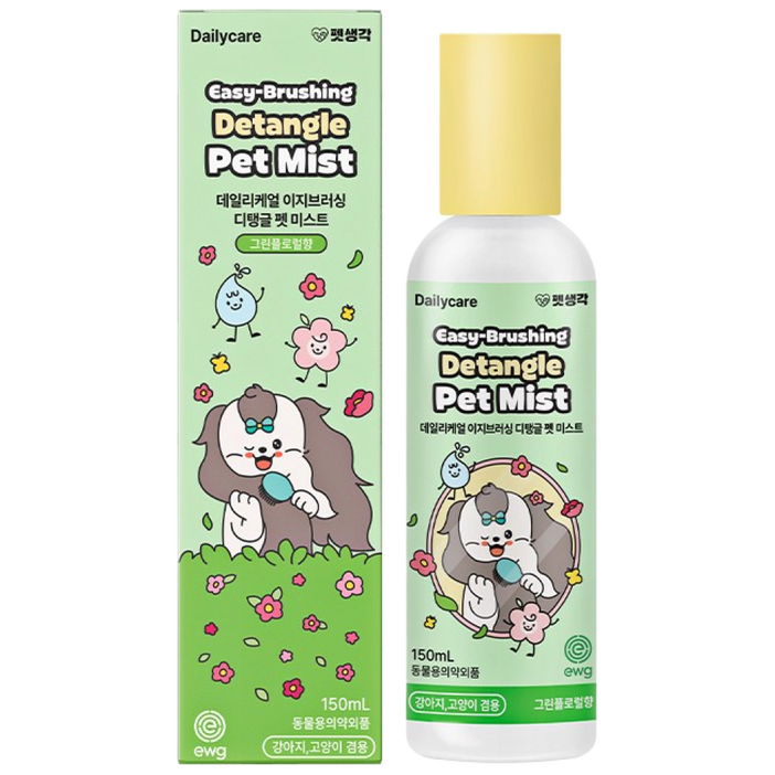 펫생각 천연 저자극 고양이 강아지 미스트 보습제 컨디셔너 에센스 항균 비듬 각질 윤기, 1개, 150ml