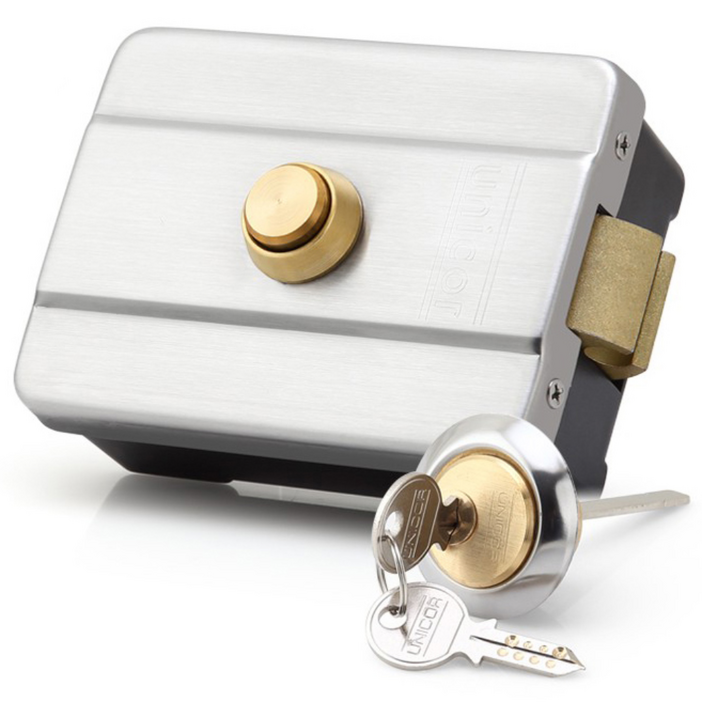 유니코 UN-10A 문 밖에서 볼 때 기준 (미는문) 전기개폐기 대문자동개폐기 전기문고리, 1세트