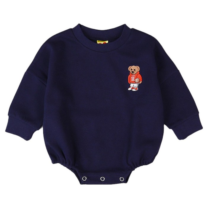 하트베이비 데일리룩 유아용 곰돌이 자수 수트