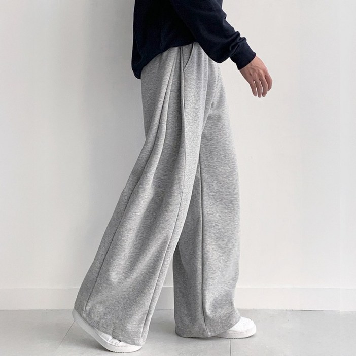 FITOJIM 남자 사이드 핀턱 옆트임 와이드 팬츠 밴딩 츄리닝 트레이닝 바지