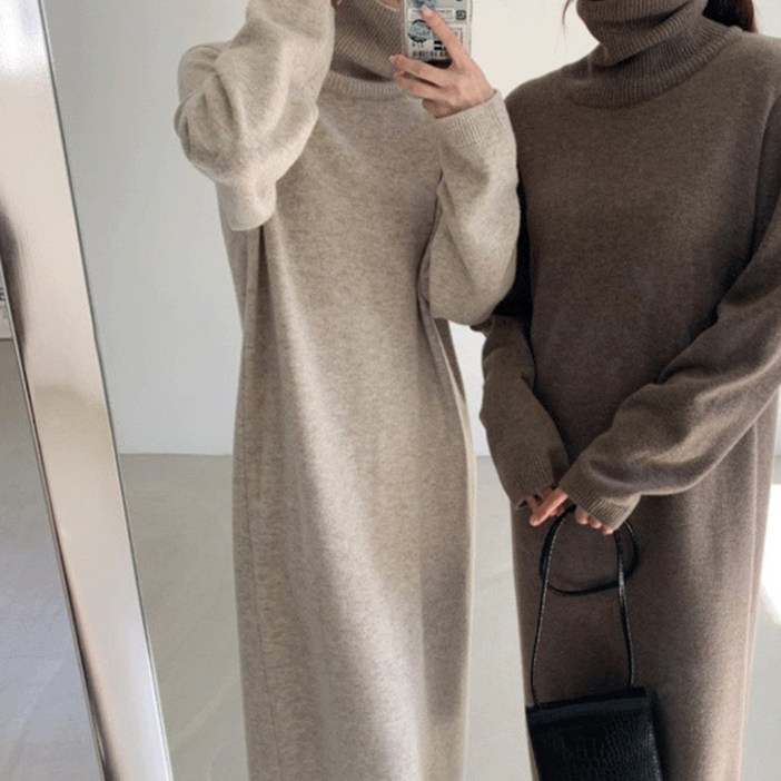 루어스룸 도톰이 루즈핏 니트 원피스2color