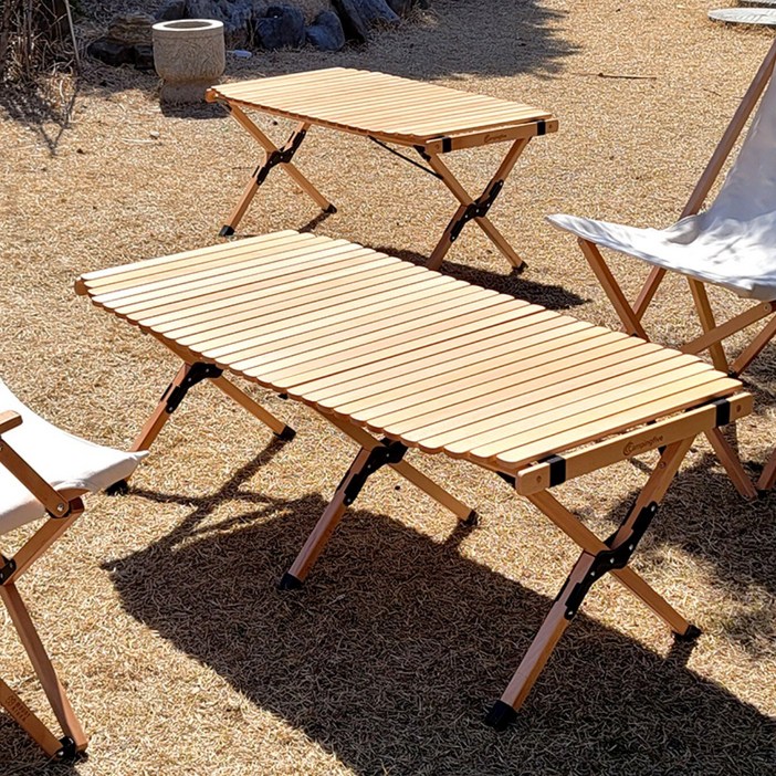 캠핑파이브 우드롤테이블 원목 너도밤나무 전용가방포함