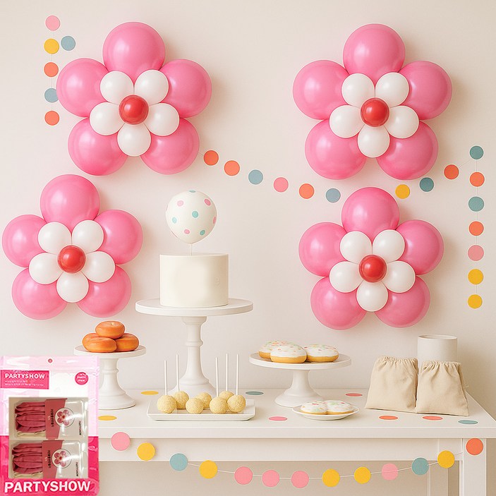 파티쇼 3단꽃펄풍선만들기