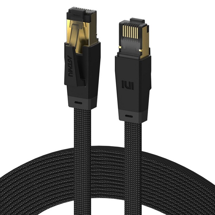 아트뮤 CAT8 기가랜선 이더넷 케이블 플랫, 1개, 7m, 블랙