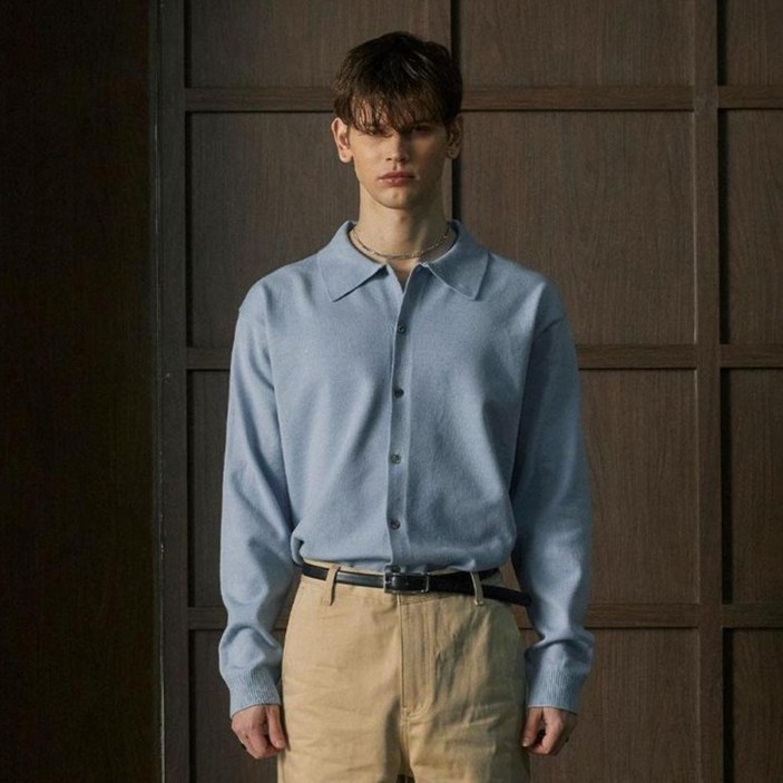 웨스트그랜드블러바드 남성용 메르시 세미오버 하이넥 카라 가디건