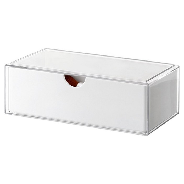 꾸미까 욕실 다용도 투명 정리함 화이트 서랍