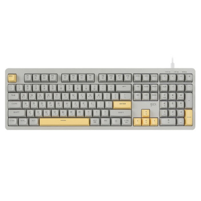 지클릭커 파도프로젝트 제주바다 풀윤활 플런저 무소음 108 유선 키보드