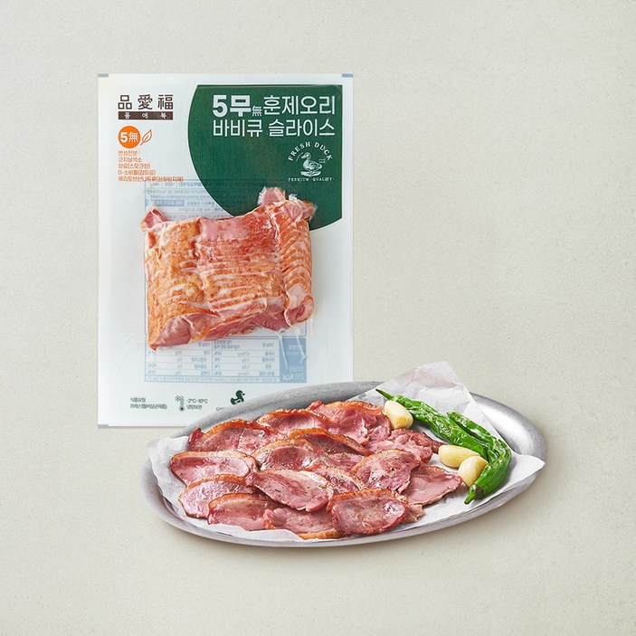 품애복 5무 훈제오리 바비큐 슬라이스, 400g, 1개