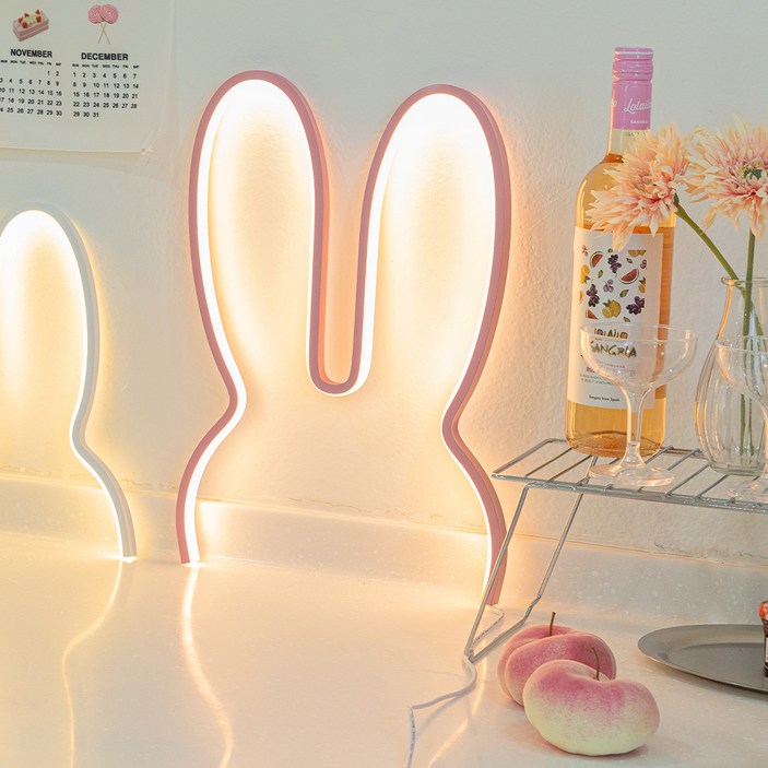 루아즈 LED 붙이는 토끼 무드등 중형