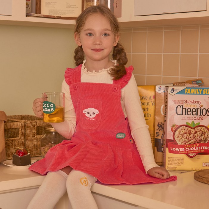 코코모메 아동용 코듀로이 멜빵 원피스 CCM2016