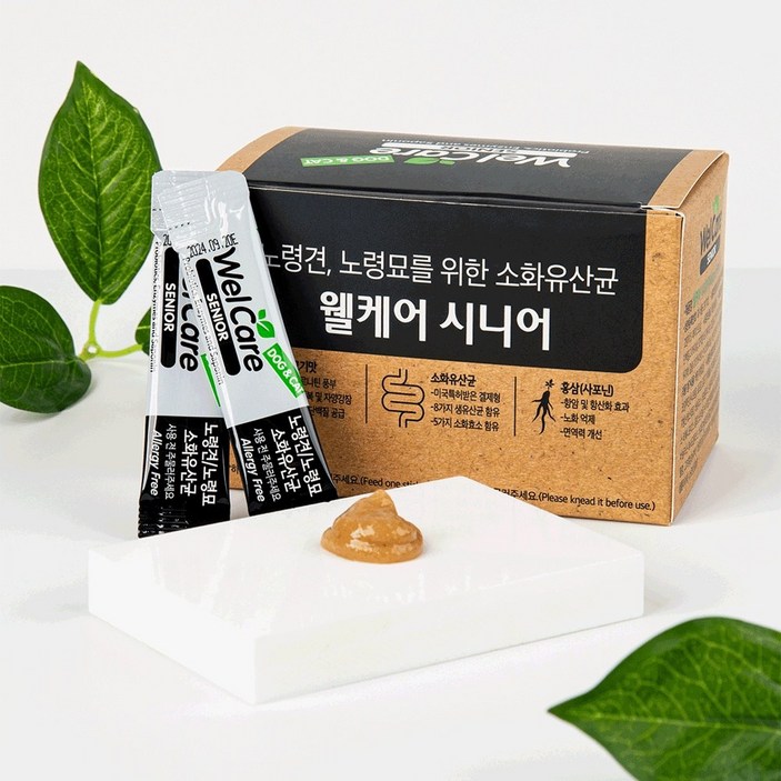 웰케어 시니어 투약보조제 30P +3P 노령견 노령묘 유산균 약효보호제