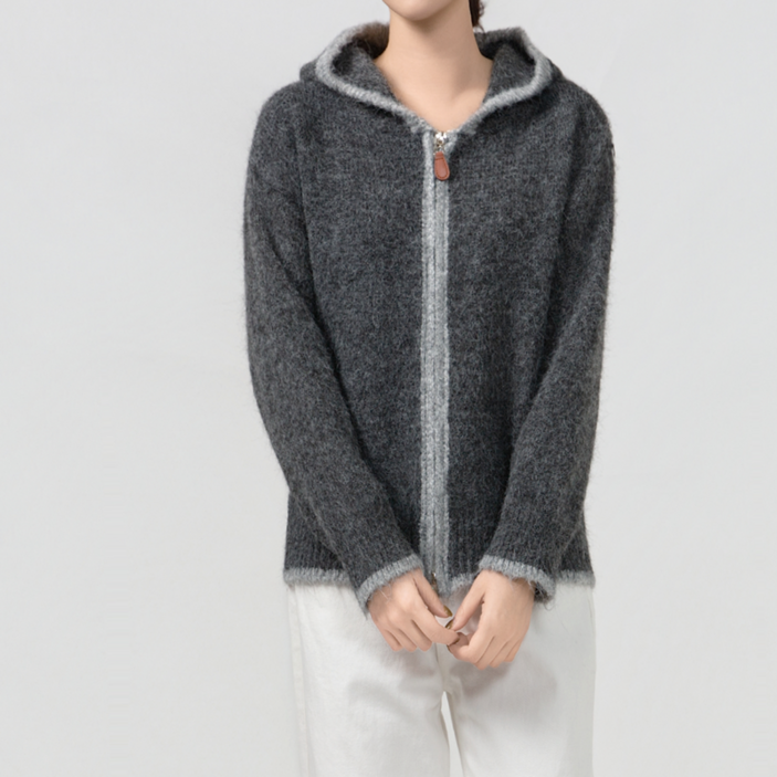 클레이스 울혼방 배색 투웨이 집업