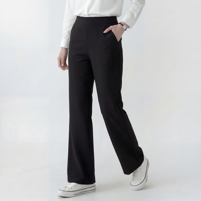 제제룩 여성 세미 부츠컷 스판 바지 데일리 밴딩 팬츠 44부터 빅사이즈 까지