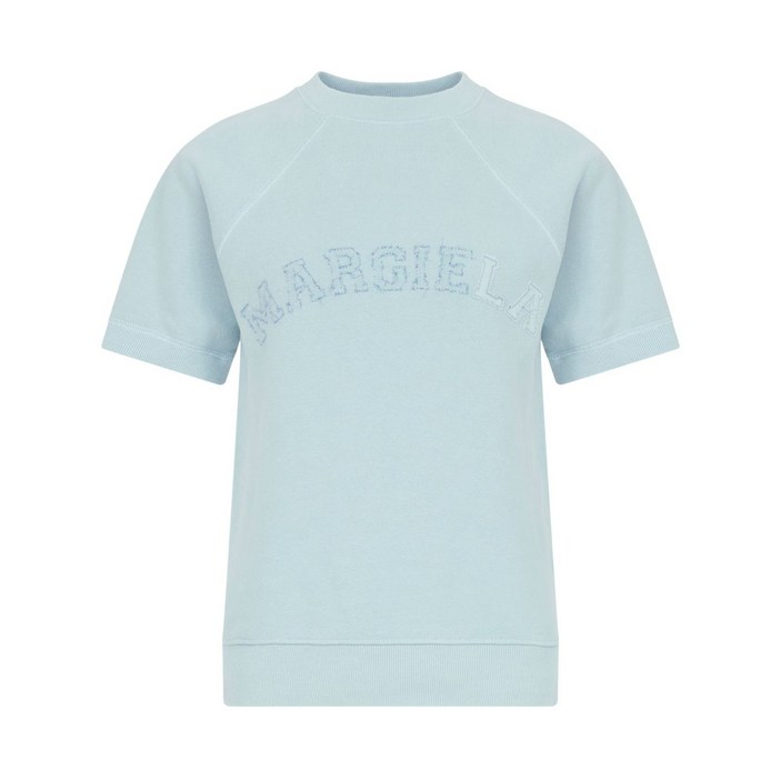 메종 마르지엘라 로고 프린트 코튼 스웨트셔츠