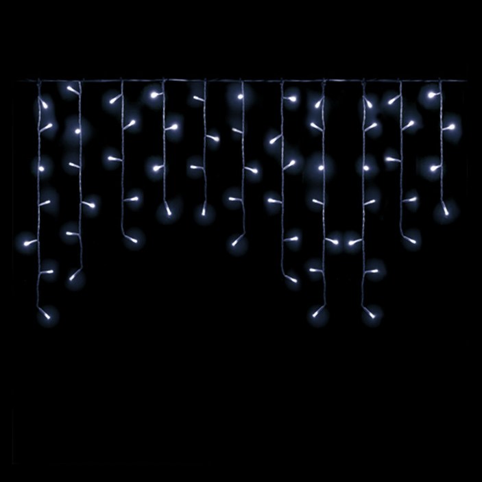 엘스토리몰 LED 고드름전구 2.1M 100구 5개  정류기 1개 크리스마스 트리 조명 전구, 투명선 백색 5개  정류기 1개, 1개