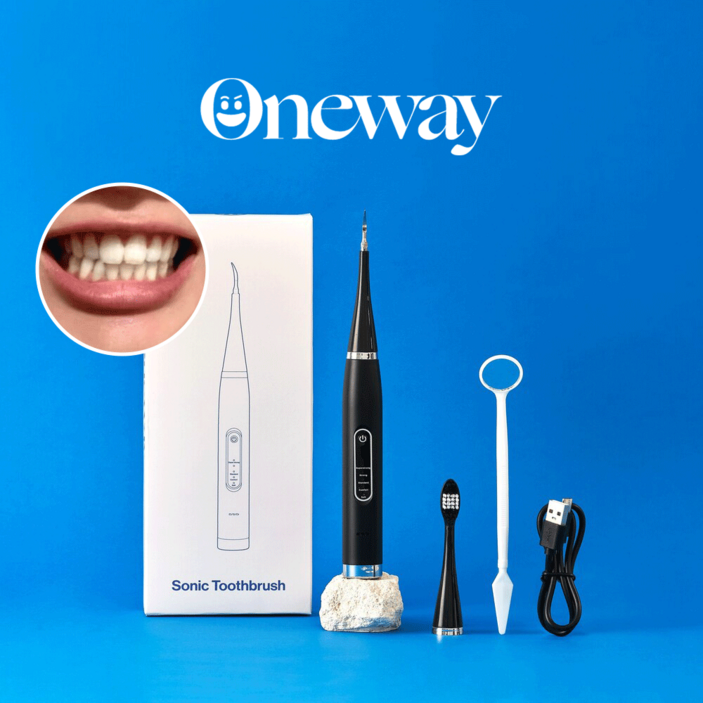 원웨이 초음파 구강 청결기 치석제거기, 블랙, (치과공식판매), 1개, 원웨이 치아관리기