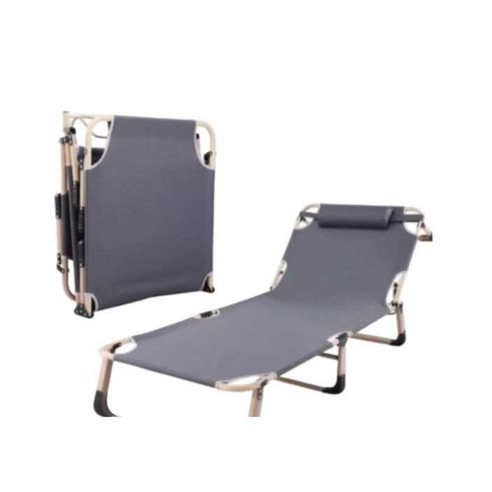 JoyM 접이식침대 야전침대 1인용 간이 휴대용 4단조절 캠핑 낮잠 190cm, 그레이