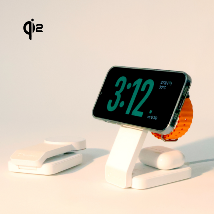 이코노미쿠스 QI2 3in1 맥세이프 무선 충전기 거치대 갤럭시 애플 워치