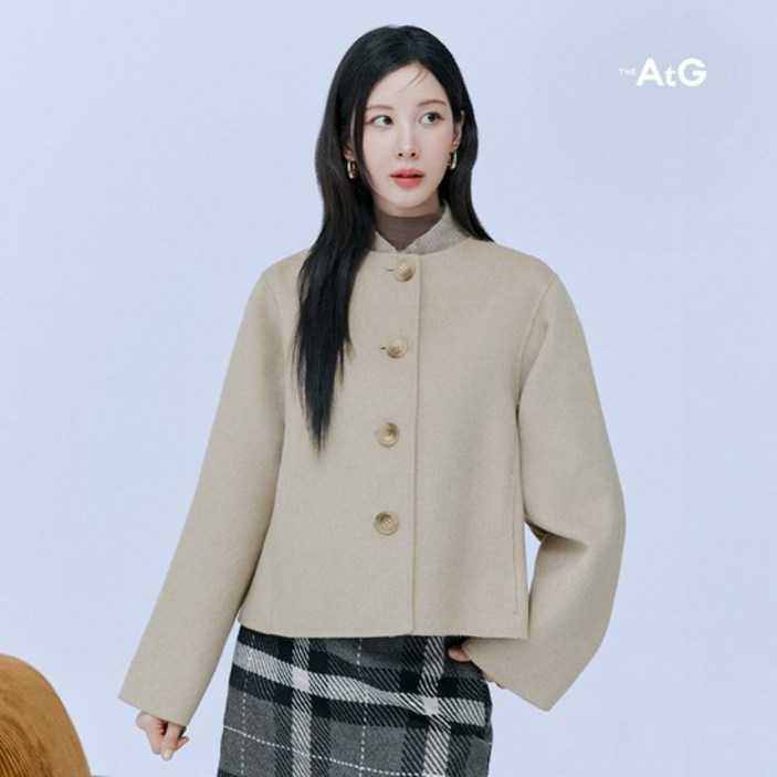 론칭가79,900원 더엣지 24FW 메리노울 핸드메이드 크롭자켓