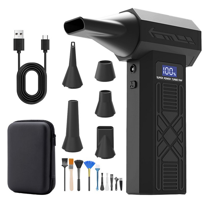 HUIJII  초강력 무선 에어건 190000 RPM  빠르게 먼지를 제거하는 휴대용 블로워