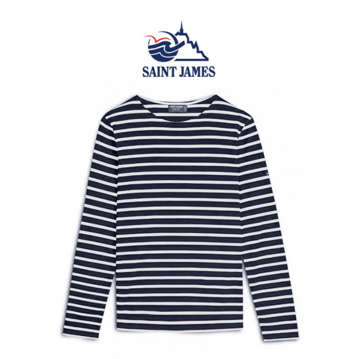 세인트제임스 밍콰이어 모던 긴팔티 마린에크루 (네이비+아이보리) SAINT JAMES