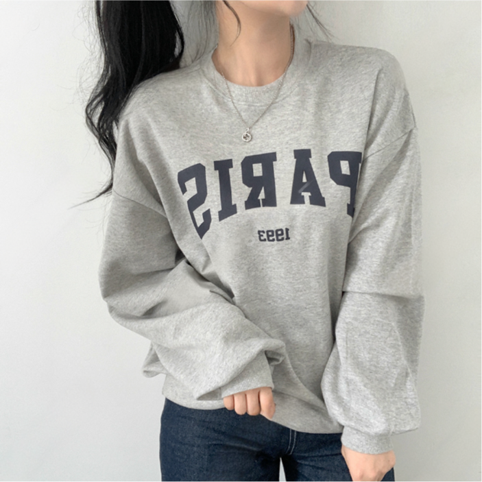 라라로엔픽 빠에르 루즈핏 맨투맨 국내 제작 (사계절/기모)