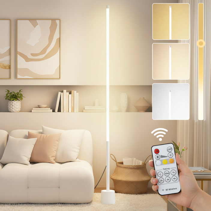 VELNIO LED 플로어램프 무드조명 리모컨 3색 밝기조절 거실 침실 장스탠드