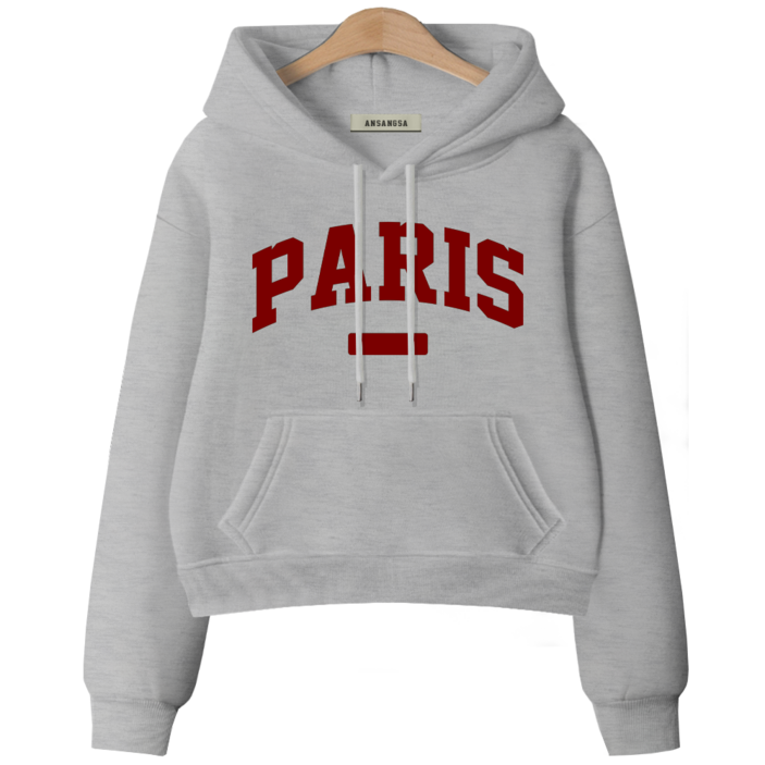 몰토벨리노 [ANSANGSA] 파리프랜치A 여성 semi크롭 루즈핏 후드 스웨트셔츠