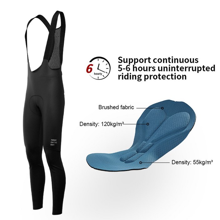 INBIKE Mens Cycling Bib Pants 양털 패딩 겨울 Thermasl Road Bike Tights 자전거 긴 바지 MTB 사이클링