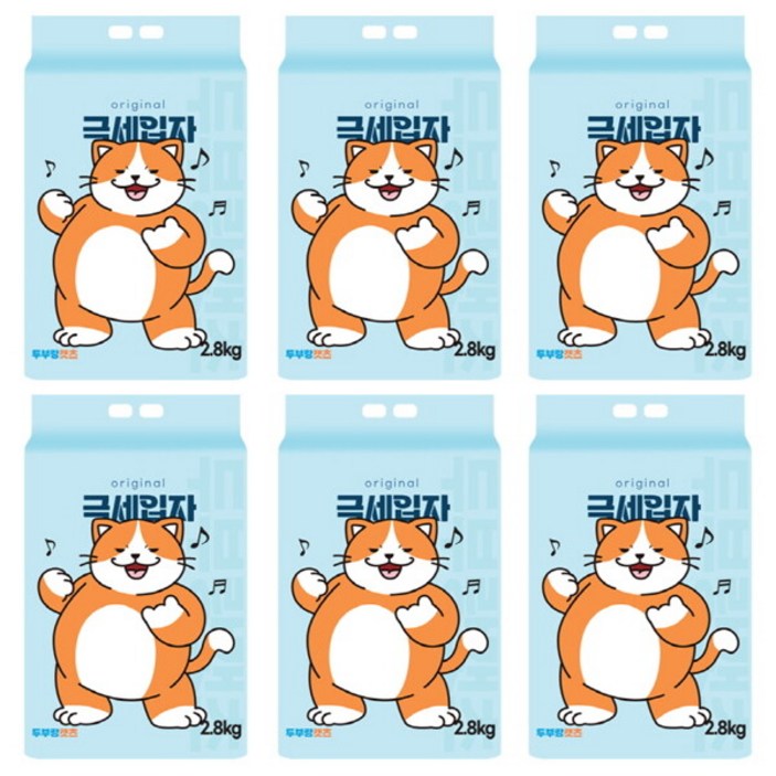 두부랑캣츠 극세입자 2.8kg x 6개 고양이모래 기능 30UP