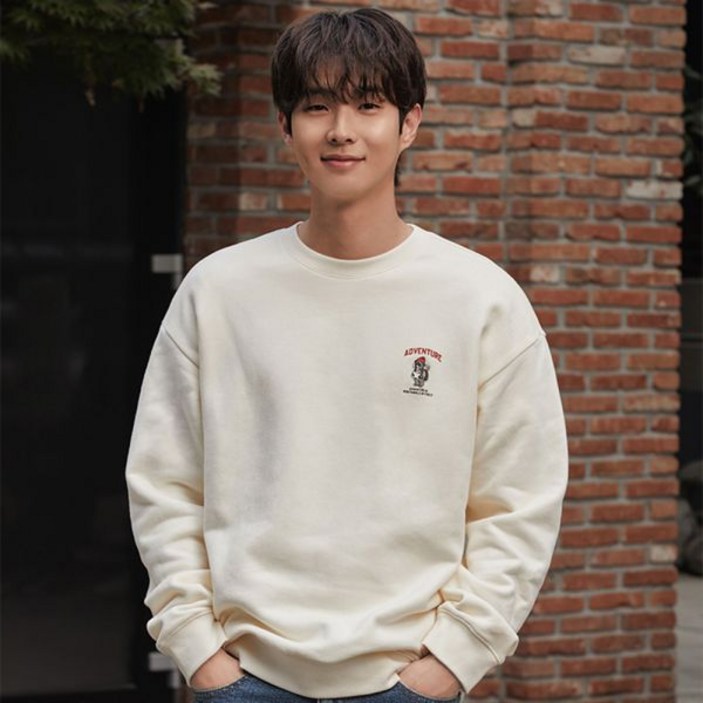 프로젝트엠 남성 문베어 세미오버핏 플리스 맨투맨EPD4TR1950 EPD4TR1950OTM