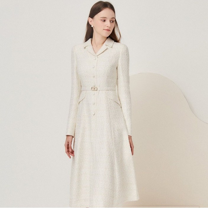 제이제이지코트 JJ지고트 제이제이 지고트프리미엄플랩 장식 롤업 트위드 원피스 GNAA0OP10 273851