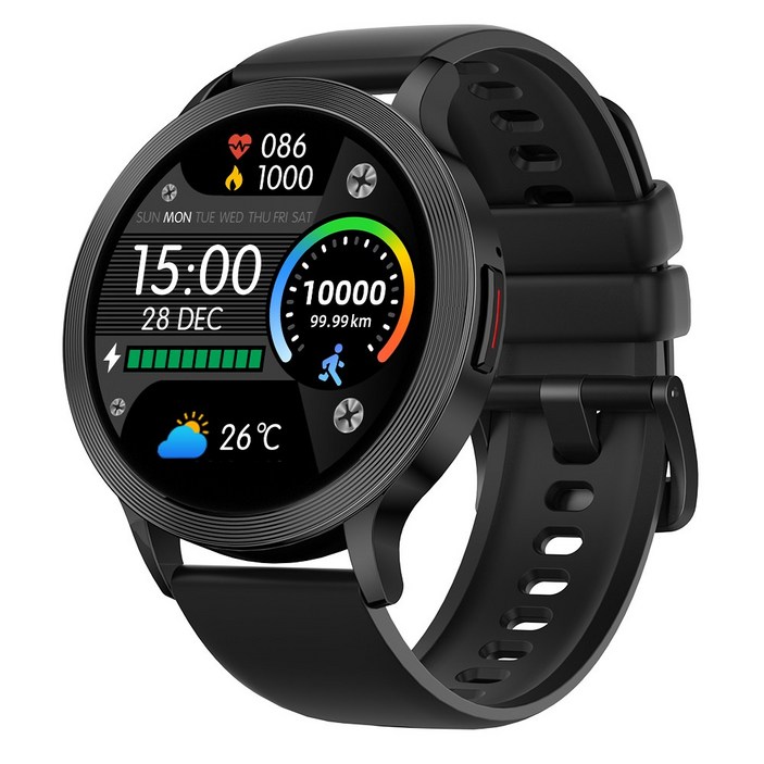통화가능 블루투스 스마트워치 S5 스포츠시계1.39인치 22mm, 블랙, 3.5cm, GPS  블루투스