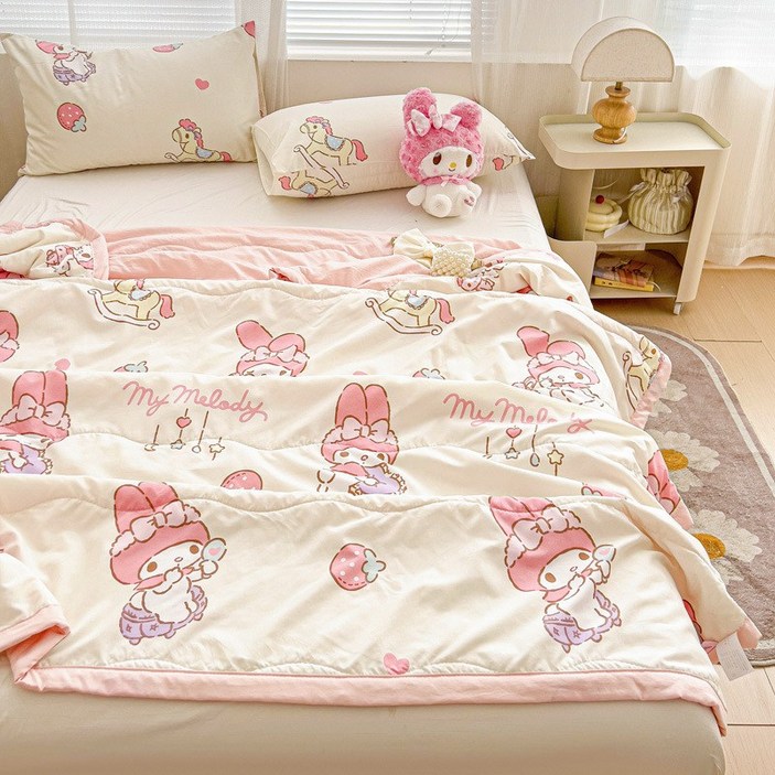 LOVEND 산리오 여름 귀여운 냉감 차렵이불 에어컨 이불 캐릭터 홑이불