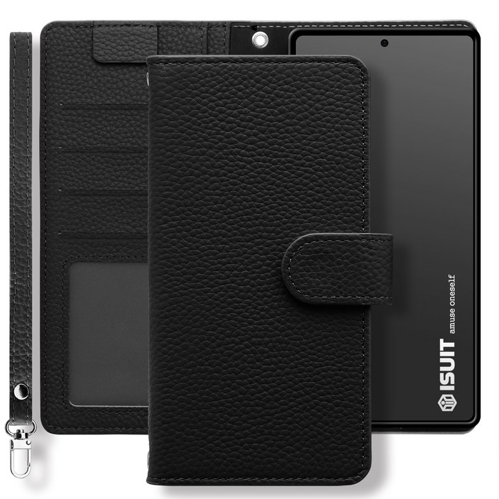 아이수트 티케 천연 소가죽 다이어리 핸드폰 지갑 케이스  손목 스트랩