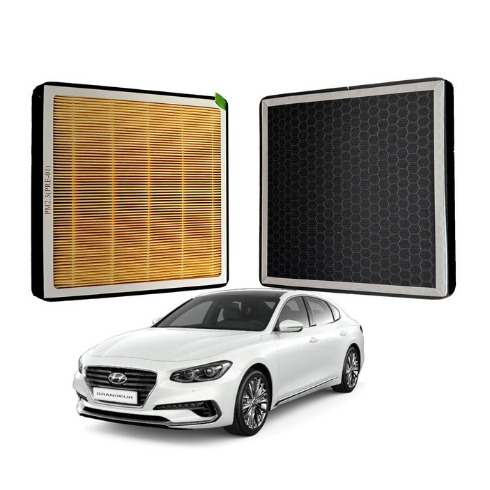 리얼핏 헤파 활성탄 듀얼 에어컨필터 현대기아차종호환, 1개, PRE01  그랜저IG 16년19년