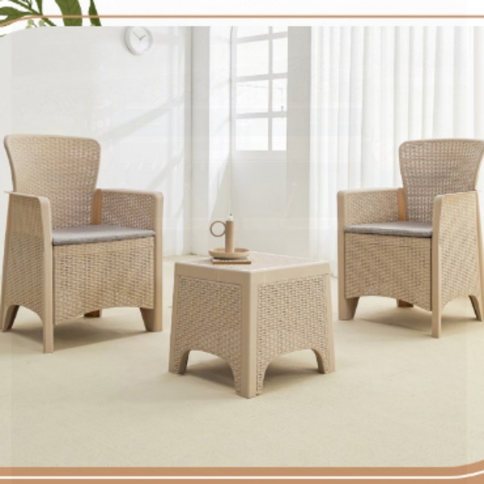 라탄 2인 정원 소파 야외 테라스 카페 휴식 벤치 의자 세트