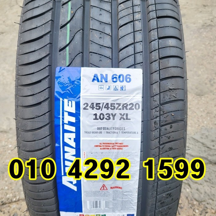 정품 신품타이어 245/45R20 랜드로버 이보크 BMW X3 디스커러비 쉐보레 카마로 2454520타이어, 1개